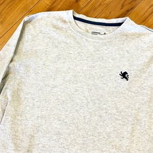 Express thermal waffle knit long sleeve shirt top oreppy grey gray womens large